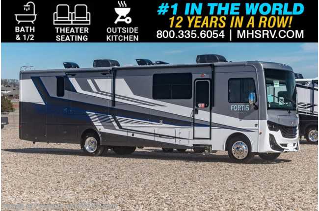 2025 Fleetwood Fortis 36Y Bath &amp; 1/2, KID KAVE™ W/ 26K Chassis, Theater Seats, Outside Kitchenette, Collision Mitigation, &amp; More!