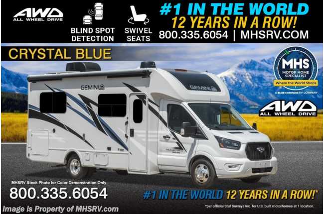 2026 Thor Motor Coach Gemini 24KB All-Wheel Drive (AWD) Luxury B+ EcoBoost® Edition W/ Blind Spot Detection &amp; Much More
