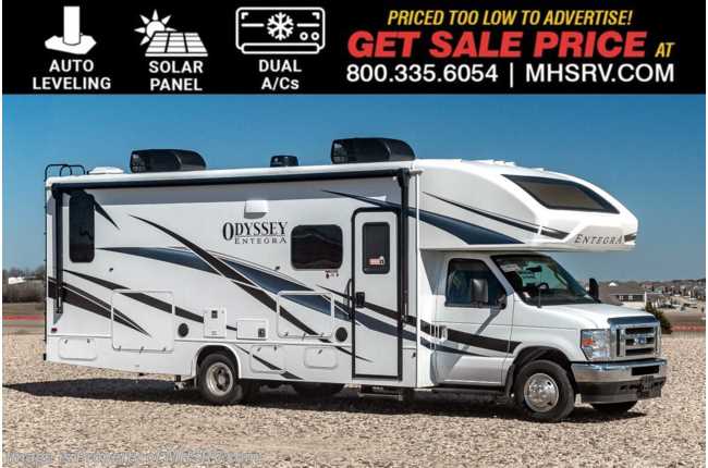 2025 Entegra Coach Odyssey 26M W/ Dual A/C, Solar, Auto Leveling, Exterior Kitchen, 50” TV W/ Fireplace, Theater Seating &amp; More