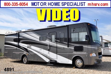 &lt;a href=&quot;http://www.mhsrv.com/thor-motor-coach/&quot;&gt;&lt;img src=&quot;http://www.mhsrv.com/images/sold-thor.jpg&quot; width=&quot;383&quot; height=&quot;141&quot; border=&quot;0&quot; /&gt;&lt;/a&gt; &lt;object width=&quot;400&quot; height=&quot;300&quot;&gt;&lt;param name=&quot;movie&quot; value=&quot;http://www.youtube.com/v/SBqi8PKYWdo?version=3&amp;amp;hl=en_US&quot;&gt;&lt;/param&gt;&lt;param name=&quot;allowFullScreen&quot; value=&quot;true&quot;&gt;&lt;/param&gt;&lt;param name=&quot;allowscriptaccess&quot; value=&quot;always&quot;&gt;&lt;/param&gt;&lt;embed src=&quot;http://www.youtube.com/v/SBqi8PKYWdo?version=3&amp;amp;hl=en_US&quot; type=&quot;application/x-shockwave-flash&quot; width=&quot;400&quot; height=&quot;300&quot; allowscriptaccess=&quot;always&quot; allowfullscreen=&quot;true&quot;&gt;&lt;/embed&gt;&lt;/object&gt;$2,000 VISA Gift Card with purchase. Offer Ends 8/31/12.  #1 THOR MOTOR COACH DEALER IN AMERICA! &lt;object width=&quot;400&quot; height=&quot;300&quot;&gt;&lt;param name=&quot;movie&quot; value=&quot;http://www.youtube.com/v/8W-WWP0zNfQ?version=3&amp;amp;hl=en_US&quot;&gt;&lt;/param&gt;&lt;param name=&quot;allowFullScreen&quot; value=&quot;true&quot;&gt;&lt;/param&gt;&lt;param name=&quot;allowscriptaccess&quot; value=&quot;always&quot;&gt;&lt;/param&gt;&lt;embed src=&quot;http://www.youtube.com/v/8W-WWP0zNfQ?version=3&amp;amp;hl=en_US&quot; type=&quot;application/x-shockwave-flash&quot; width=&quot;400&quot; height=&quot;300&quot; allowscriptaccess=&quot;always&quot; allowfullscreen=&quot;true&quot;&gt;&lt;/embed&gt;&lt;/object&gt; &lt;object width=&quot;400&quot; height=&quot;300&quot;&gt;&lt;param name=&quot;movie&quot; value=&quot;http://www.youtube.com/v/_D_MrYPO4yY?version=3&amp;amp;hl=en_US&quot;&gt;&lt;/param&gt;&lt;param name=&quot;allowFullScreen&quot; value=&quot;true&quot;&gt;&lt;/param&gt;&lt;param name=&quot;allowscriptaccess&quot; value=&quot;always&quot;&gt;&lt;/param&gt;&lt;embed src=&quot;http://www.youtube.com/v/_D_MrYPO4yY?version=3&amp;amp;hl=en_US&quot; type=&quot;application/x-shockwave-flash&quot; width=&quot;400&quot; height=&quot;300&quot; allowscriptaccess=&quot;always&quot; allowfullscreen=&quot;true&quot;&gt;&lt;/embed&gt;&lt;/object&gt; MSRP $123,614. New 2012 Thor Motor Coach Hurricane: Oklahoma 7/18/12. 32A Model. This Class A RV measures approximately 33 feet in length &amp; features (2) slide-out rooms, a U-Shaped dinette &amp; Mega-Storage. Optional equipment includes the Glazed Cherry wood package, full body paint exterior, back-up camera and monitor, leatherette hide-a-bed sofa with air mattress, valve stem extenders, second roof A/C unit for bedroom (centrally ducted), 5500 Onan generator, 50 amp service cord, gas/electric water heater, outside shower, power &amp; heated side mirrors, second auxiliary battery &amp; electric patio awning. The all new Thor Motor Coach Hurricane RV also features a Ford chassis with Triton V-10 Ford engine, hydraulic leveling jacks, LCD TV, one piece windshield, front roof A/C unit, night shades, refrigerator, microwave, oven and much more. FOR ADDITIONAL PHOTOS, DETAILS &amp; VIDEOS PLEASE VISIT MOTOR HOME SPECIALIST at MHSRV .com or Call 800-335-6054.