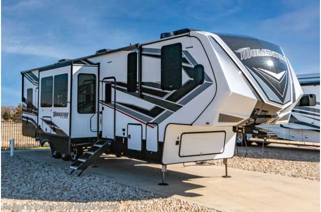 2022 Grand Design Momentum M-Class 381M Bath &amp; 1/2 5th Wheel W/ Fireplace, Theater Seats, Auto Leveling Jacks, Oven &amp; More