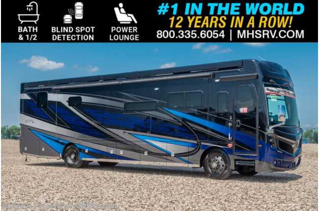 2026 Fleetwood Discovery LXE 40M Bath &amp; 1/2 W/ Blind Spot Detect, Motion Pwr Lounge, Heated Tile Floor, 2nd Patio Awning &amp; More