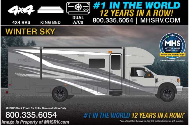 2026 Entegra Coach Esteem XL 32U 4x4 Super C W/ King Bed, Dual A/Cs, Ext. Entertainment, Alum. Wheels, Bedroom TV &amp; Theater Seats