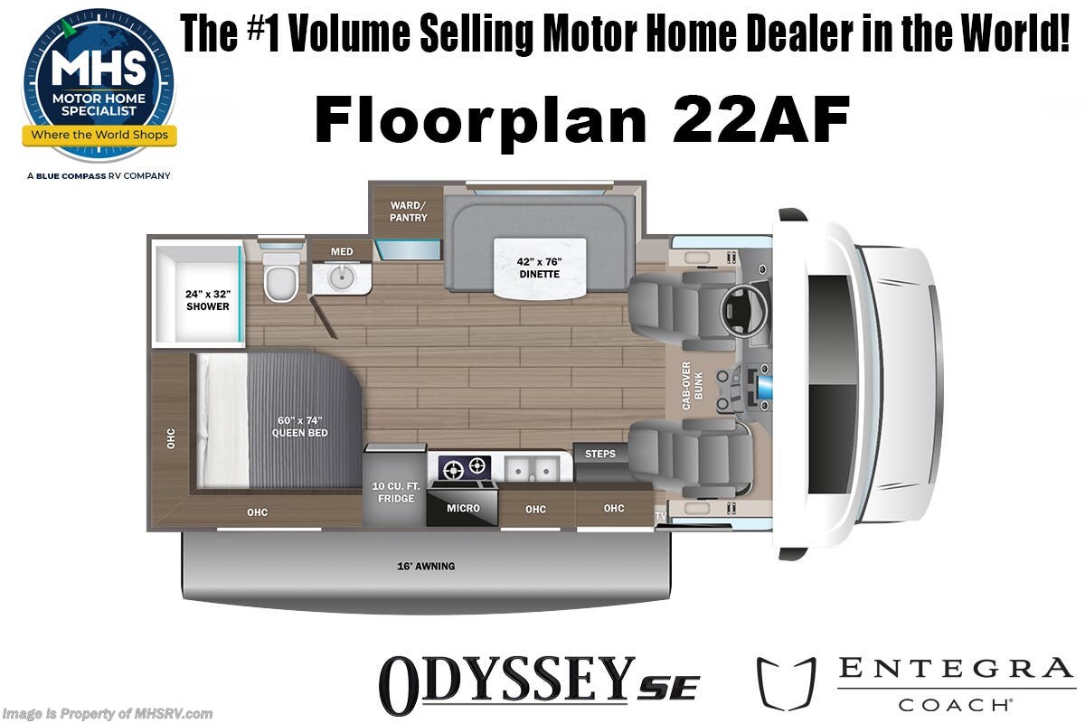 Floorplan of 2026 Entegra Coach Odyssey SE 22AF