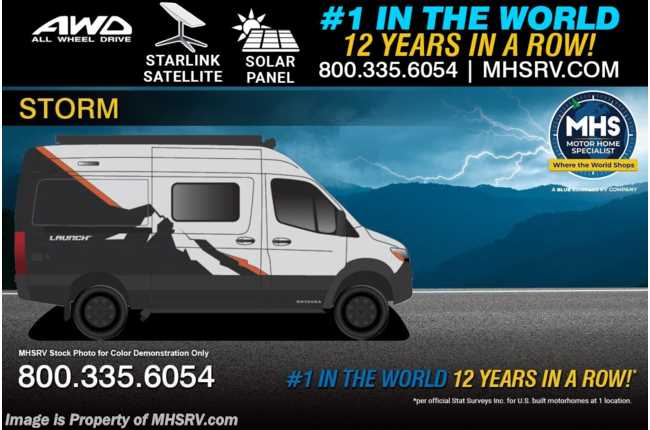2026 Entegra Coach Launch 19YG AWD Sprinter W/ Starlink, Double Roof Rack, Solar &amp; Much More