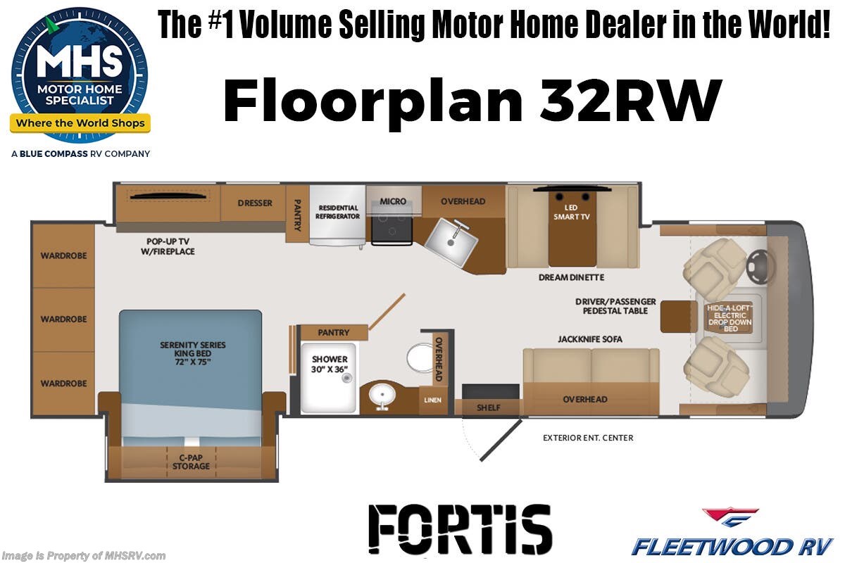 Floorplan of 2026 Fleetwood Fortis 32RW