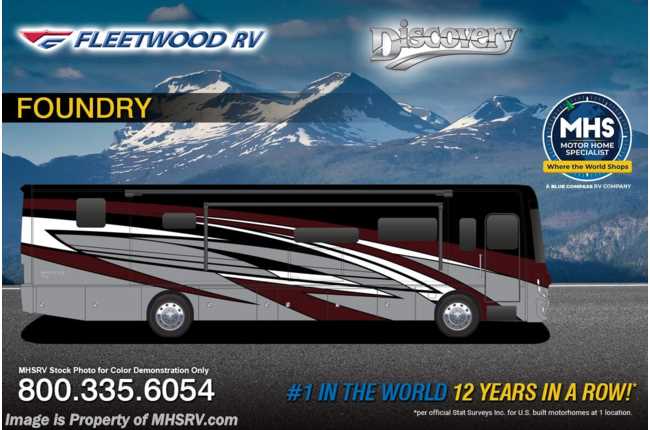 2026 Fleetwood Discovery 38W Bath &amp; 1/2 RV W/ Booth Dinette, Tech. Pkg, 3 A/C&apos;s, Dishwasher, OH Loft &amp; More