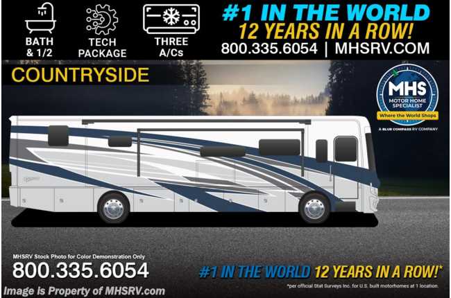 2026 Fleetwood Discovery 38W Bath &amp; 1/2 RV W/ Booth Dinette, Tech. Pkg, 3 A/C&apos;s, Dishwasher, OH Loft &amp; More