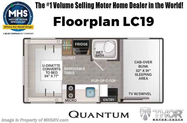 2026 Thor Motor Coach Quantum LC19 W/ Tankless Water Heater, 4KW Gen. &amp; More