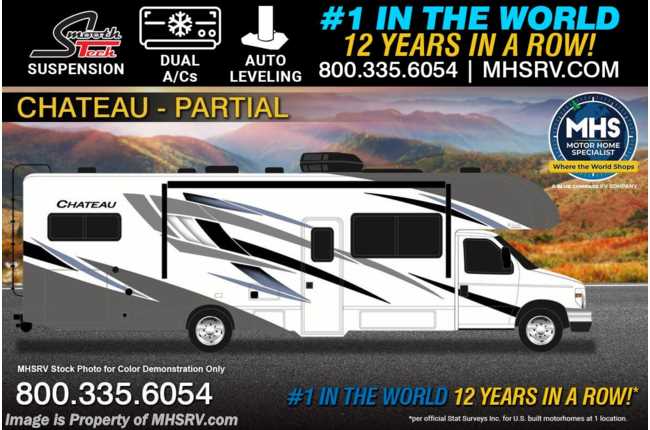 2026 Thor Motor Coach Chateau 29K RV W/ 50 State Generator, King Bed, 2 A/Cs, SmoothTECH Suspension, Auto Leveling, Theater Seats &amp; Ext. Entertainment.