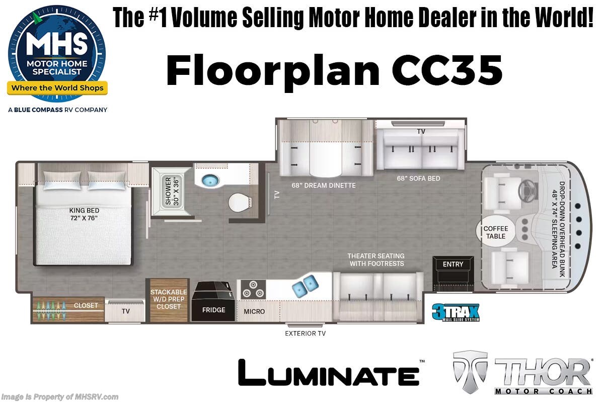 Floorplan of 2026 Thor Motor Coach Luminate CC35