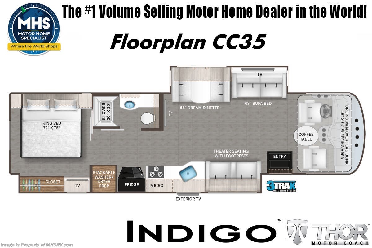 Floorplan of 2026 Thor Motor Coach Indigo CC35