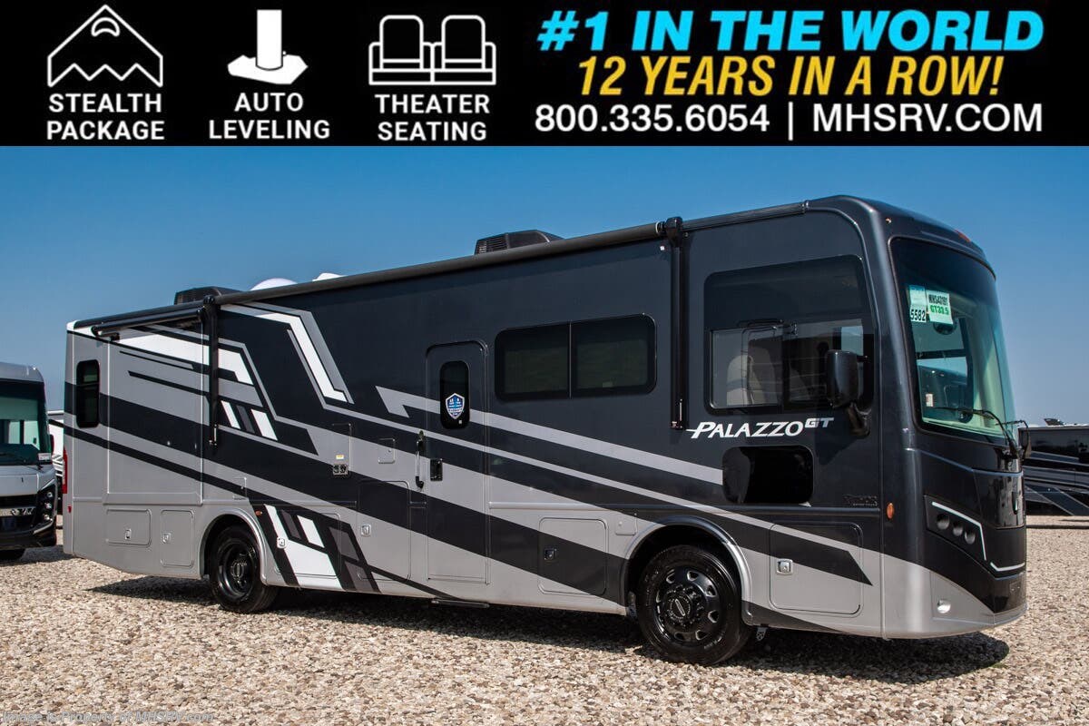 2026 Thor Motor Coach Palazzo GT 33.5 Bunk House Diesel Pusher W/ Theater Seats, Stealth Package, Auto Leveling, Power OH Loft, 3 Cams &amp; More