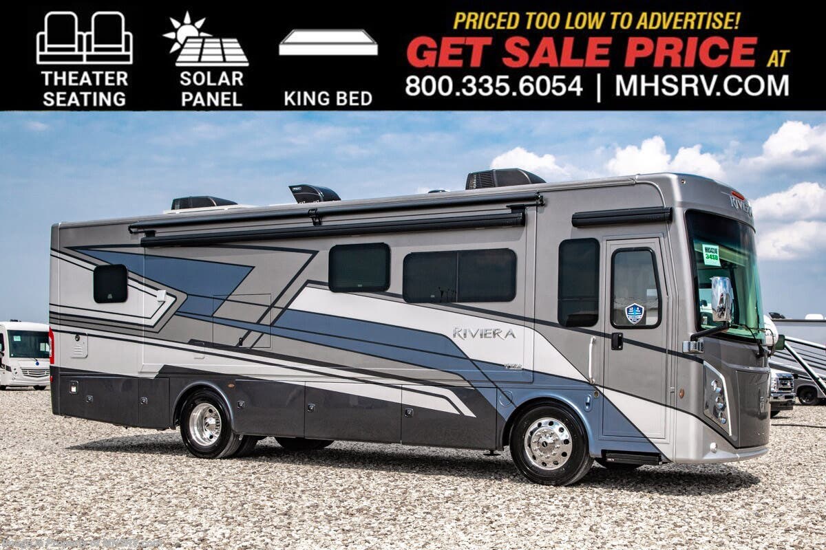 2026 Thor Motor Coach Riviera 34SD 340HP Diesel Pusher RV W/ Theater Seats, W/D, Rapid Camp+® Multiplex System, Solar, King Bed &amp; More
