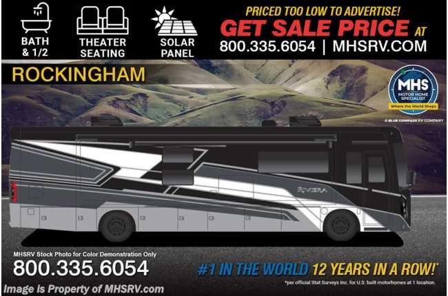 2026 Thor Motor Coach Riviera 38RB 340HP Diesel Pusher Bath &amp; 1/2 RV W/ Theater Seats, Rapid Camp+® Multiplex System, Solar, King Bed &amp; More