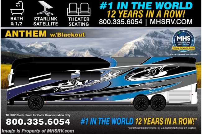 2026 American Coach American Eagle 45K Bath &amp; 1/2 W/ Starlink, Theater Seats, Dual Power Trays, Tech. Pkg., Ext. Freezer &amp; More