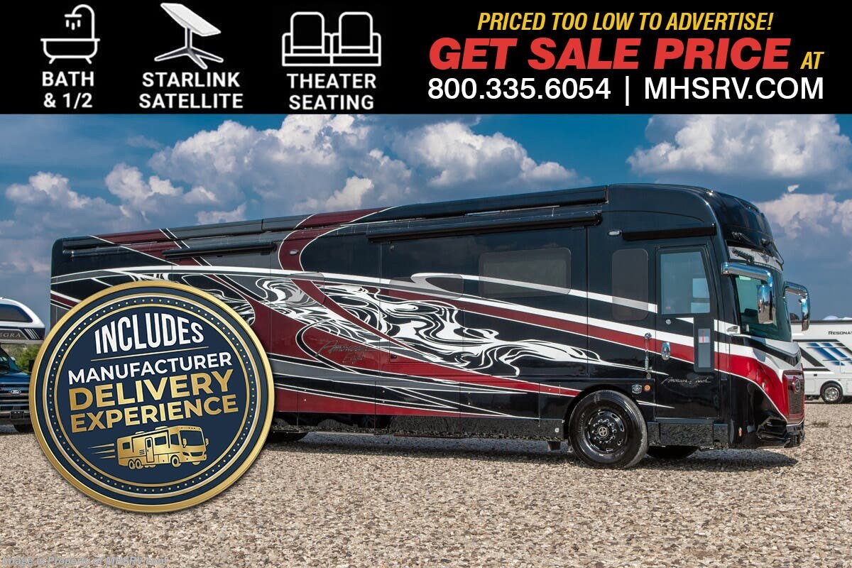 2026 American Coach American Eagle 45K Bath &amp; 1/2 W/ Starlink, Theater Seats, Dual Power Trays, Tech. Pkg., Ext. Freezer &amp; More
