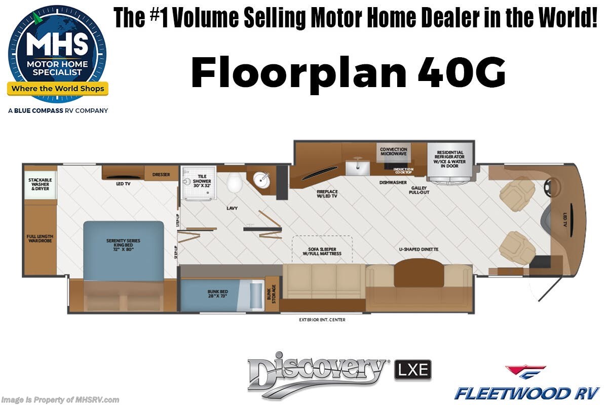 Floorplan of 2026 Fleetwood Discovery LXE 40G