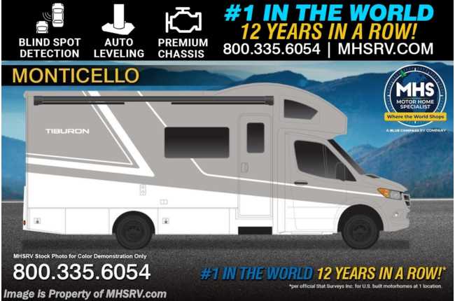 2026 Thor Motor Coach Tiburon 24RW Sprinter Diesel RV W/ Auto Level Jacks, 4500 Premium Chassis, Blind Spot Detect &amp; More