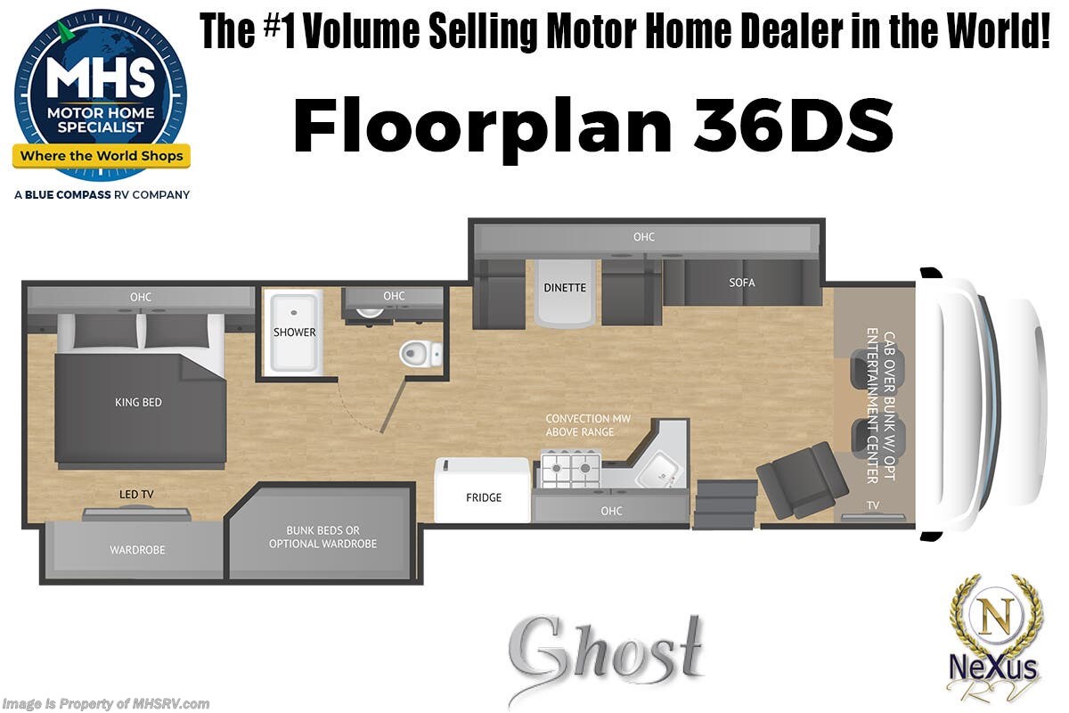 Floorplan of 2026 Nexus Ghost 36DS