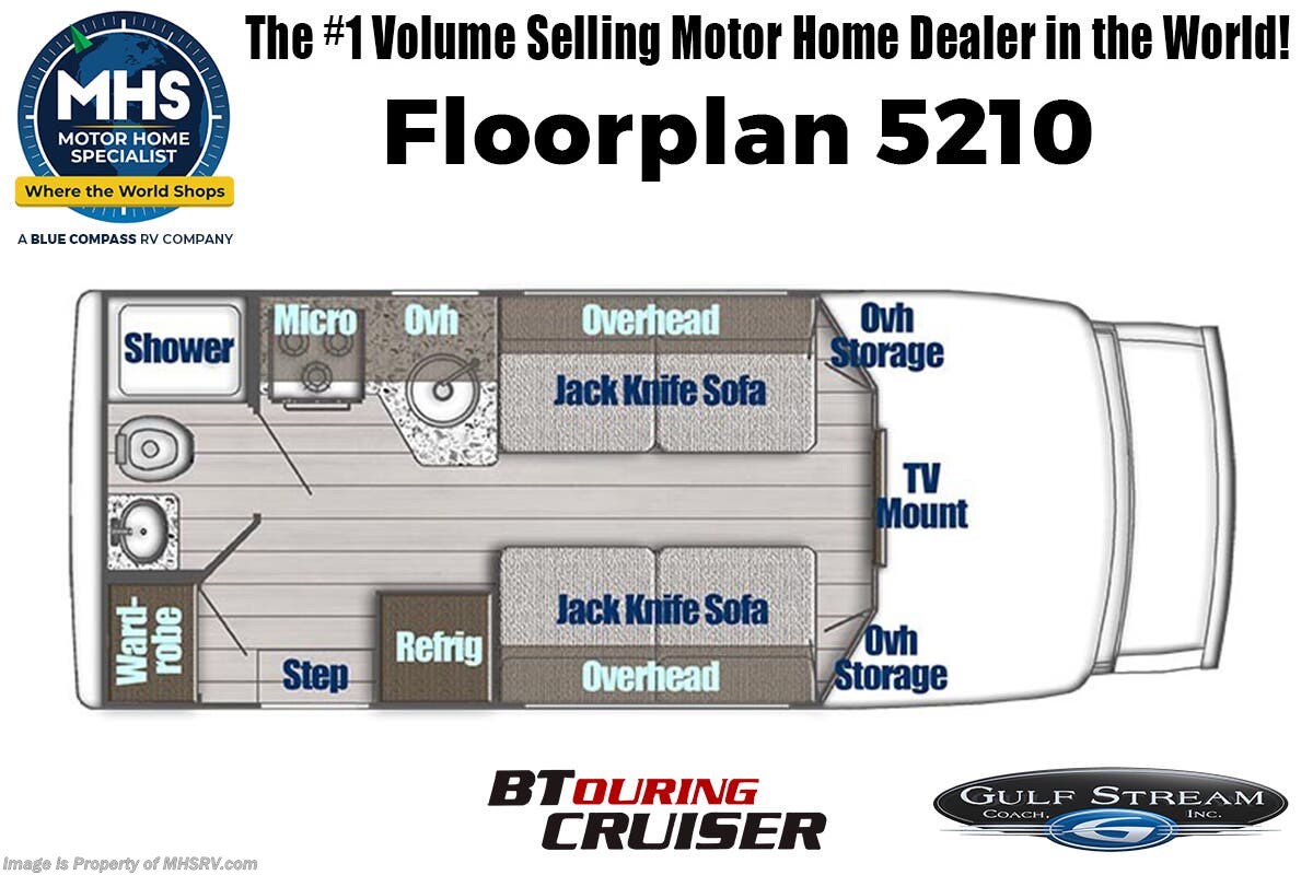 Floorplan of 2026 Gulf Stream BTouring Cruiser 5210B