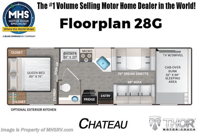 Floorplan of 2026 Thor Motor Coach Chateau 28G