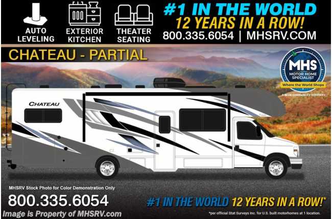2026 Thor Motor Coach Chateau 31H RV W/ Auto Leveling, Ext. Kitchen, Theater Seats, Ext. TV &amp; More