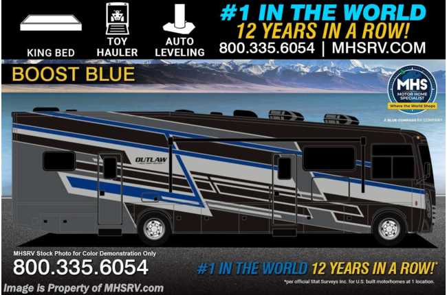 2025 Thor Motor Coach Outlaw Wild West Edition 38M Toy Hauler RV W/  Auto Leveling, Tankless Water Heater, Solar &amp; More