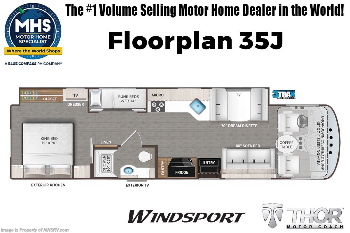 Floorplan of 2026 Thor Motor Coach Windsport 35J