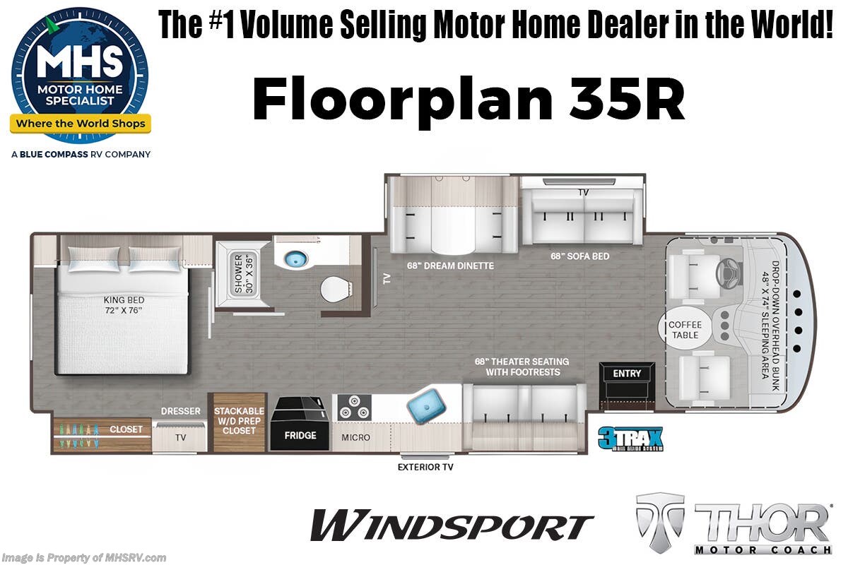 Floorplan of 2026 Thor Motor Coach Windsport 35R