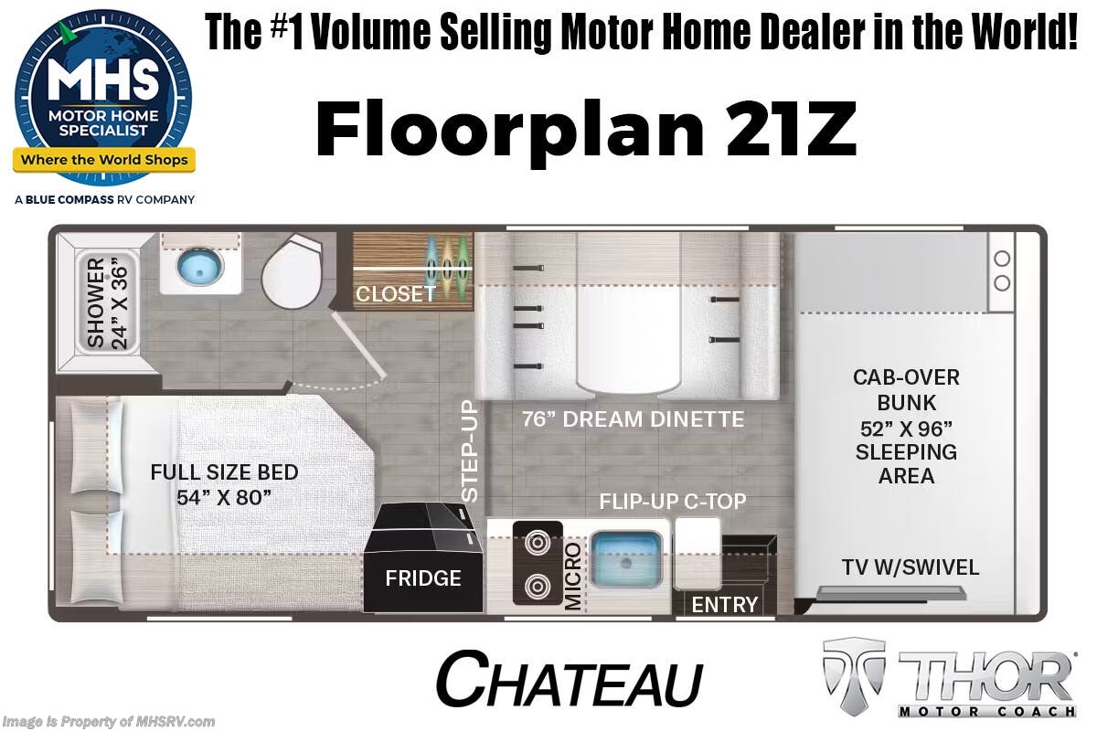 Floorplan of 2026 Thor Motor Coach Chateau 21Z