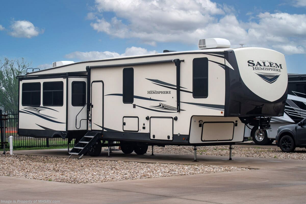 2021 Forest River Salem Hemisphere 369BL Bunk Model Fifth Wheel W/ Theater Seats, Oven, Fireplace, King Bed &amp; More