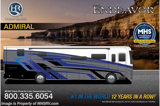 2026 Holiday Rambler Endeavor 38W Bath &amp; 1/2 RV W/ Booth Dinette, Tech. Pkg, 3 A/C&apos;s, Dishwasher, OH Loft &amp; More