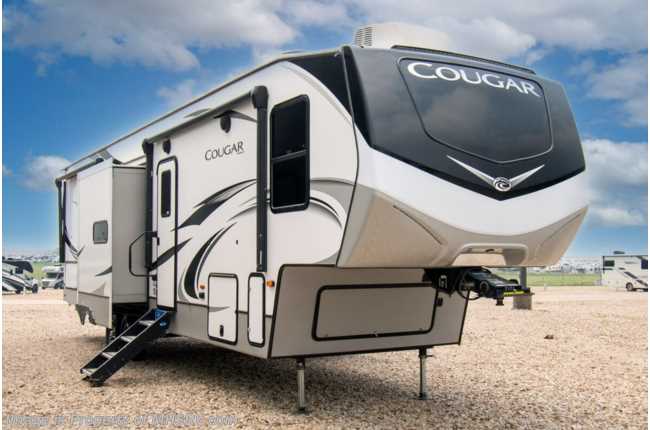 2021 Keystone Cougar East 364BHL Bath &amp; 1/2 5th Wheel W/ Auto Leveling, Fireplace, Alum. Wheel, Theater Seats &amp; More