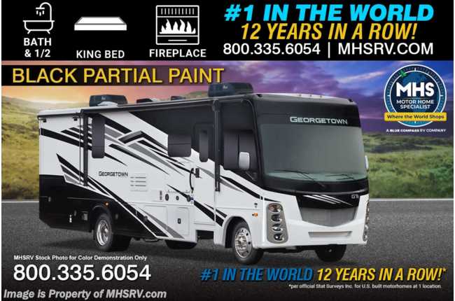 2026 Forest River Georgetown GT5 34H5 Bath &amp; 1/2 RV W/ King Bed, Fireplace, Theater Seats, Washer/Dryer &amp; More