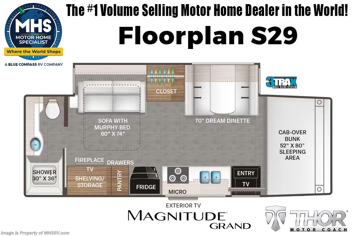 Floorplan of 2026 Thor Motor Coach Magnitude Grand S29