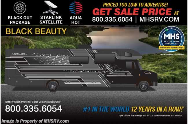 2026 Entegra Coach Accolade XL 37M Super C Diesel W/ Black Out Pkg., Starlink, Aqua Hot, Diesel Gen., Theater Seats &amp; More