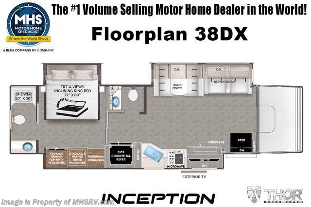 Floorplan of 2026 Thor Motor Coach Inception 38DX