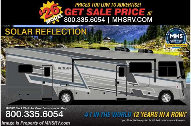2026 Thor Motor Coach Outlaw Wild West Edition 38K Toy Hauler RV W/ 50 State Onan Gen., King Bed, Auto Leveling, Tankless Water Heater, FBP &amp; More
