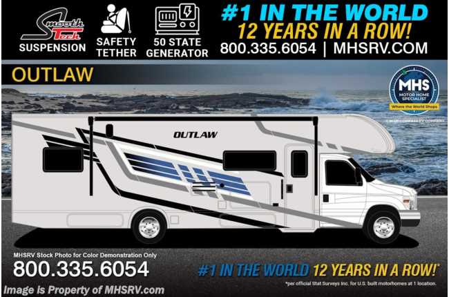 2026 Thor Motor Coach Outlaw Toy Hauler 29T Toy Hauler W/ SmoothTECH Suspension, Child Safety Net, 50 State Gen. &amp; More