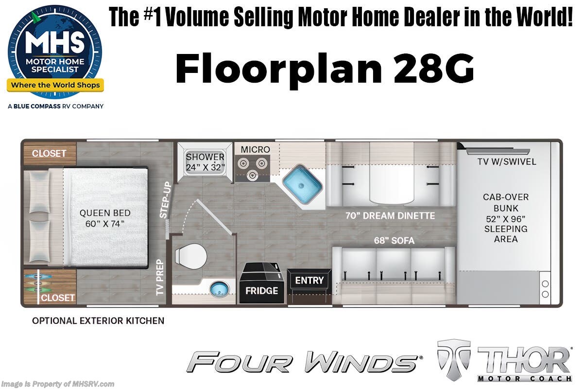 Floorplan of 2026 Thor Motor Coach Four Winds 28G