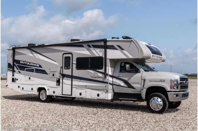 2023 Coachmen Entourage 330DS Super C RV W/ Theater Seats, OH Loft, King Bed, Oven, Solar, Alum. Wheels &amp; More