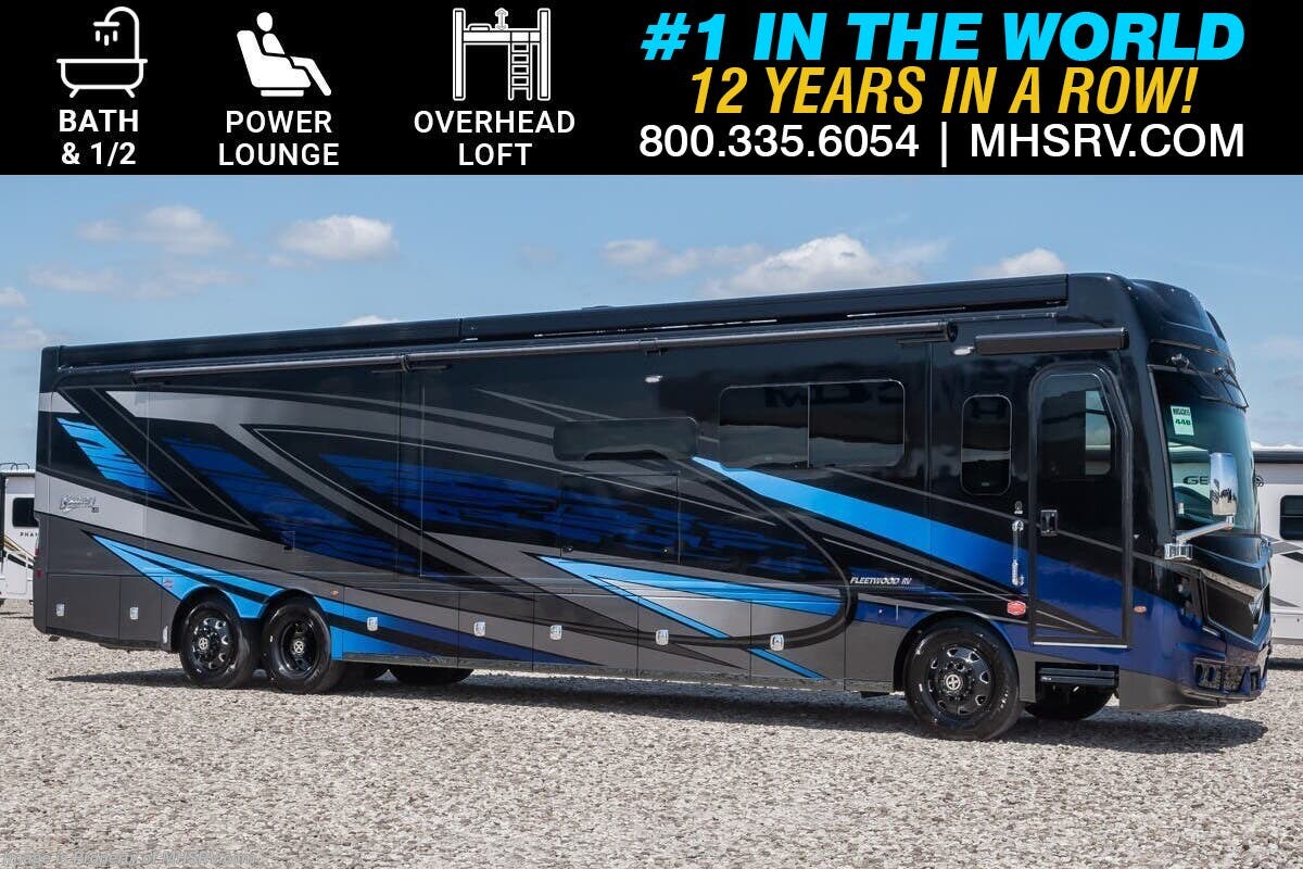 2026 Fleetwood Discovery LXE 44B Bath &amp; 1/2 Bunk Model W/ Motion Power Lounge, OH Loft, Blind Spot Detect., Window Awning Pkg. &amp; More.