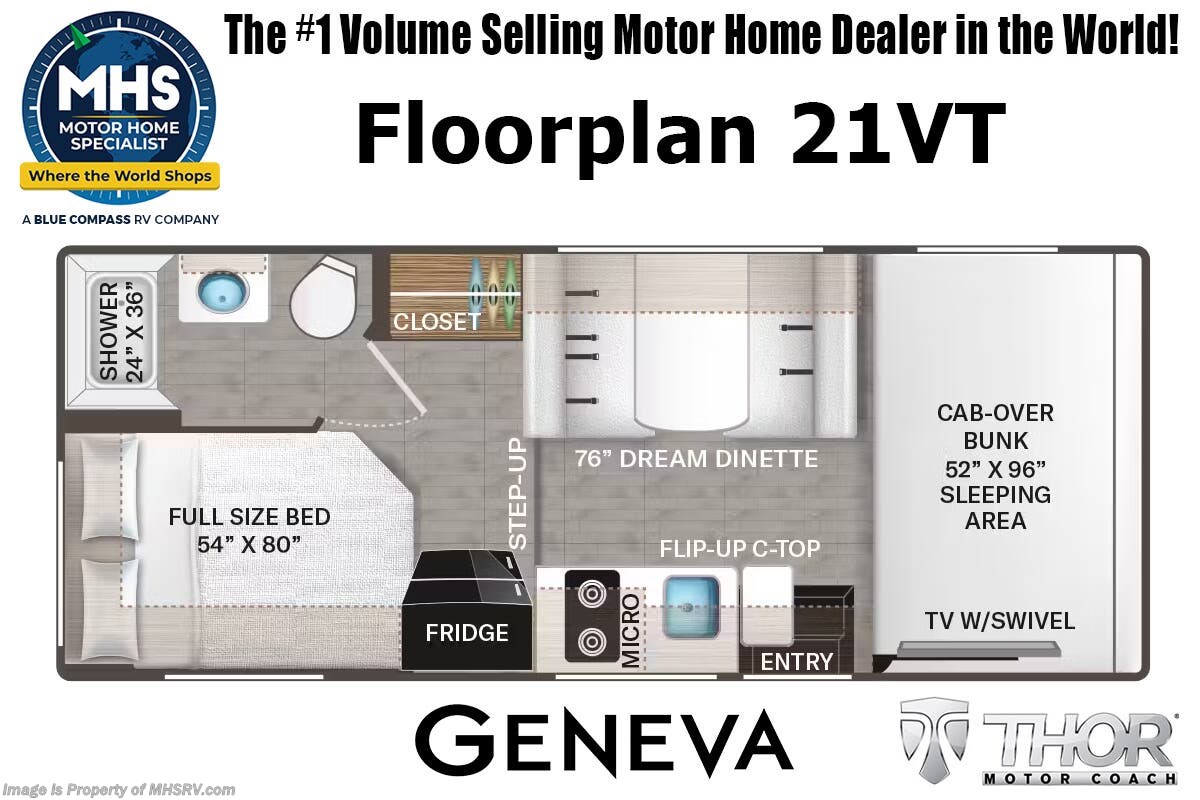 Floorplan of 2026 Thor Motor Coach Geneva 21VT
