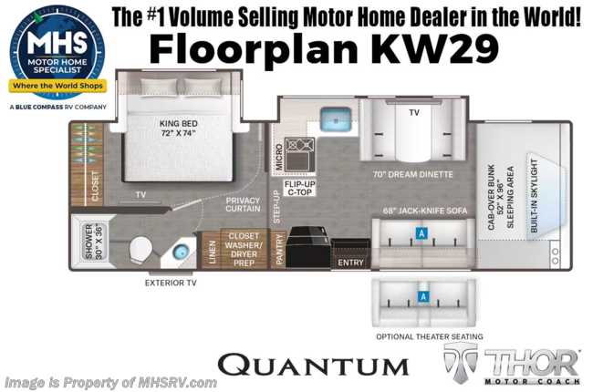 2026 Thor Motor Coach Quantum KW29 W/ King Bed, Theater Seats, SmoothTECH Suspension, Ext. TV &amp; More