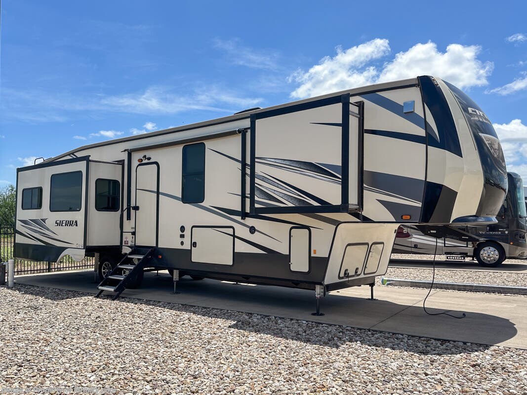 2019 Forest River Sierra 368FBDS Bath &amp; 1/2 5th Wheel W/ Theater Seats, Stack. W/D, Oven, King Bed &amp; More