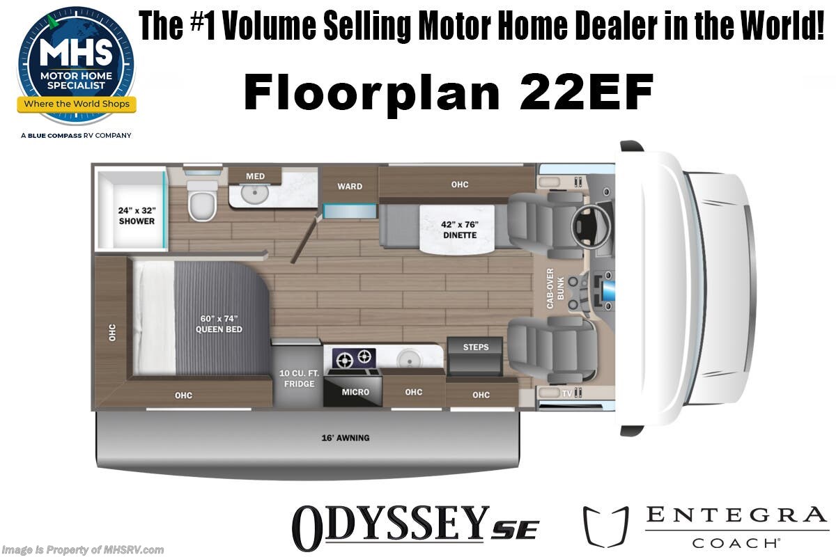 Floorplan of 2026 Entegra Coach Odyssey SE 22EF