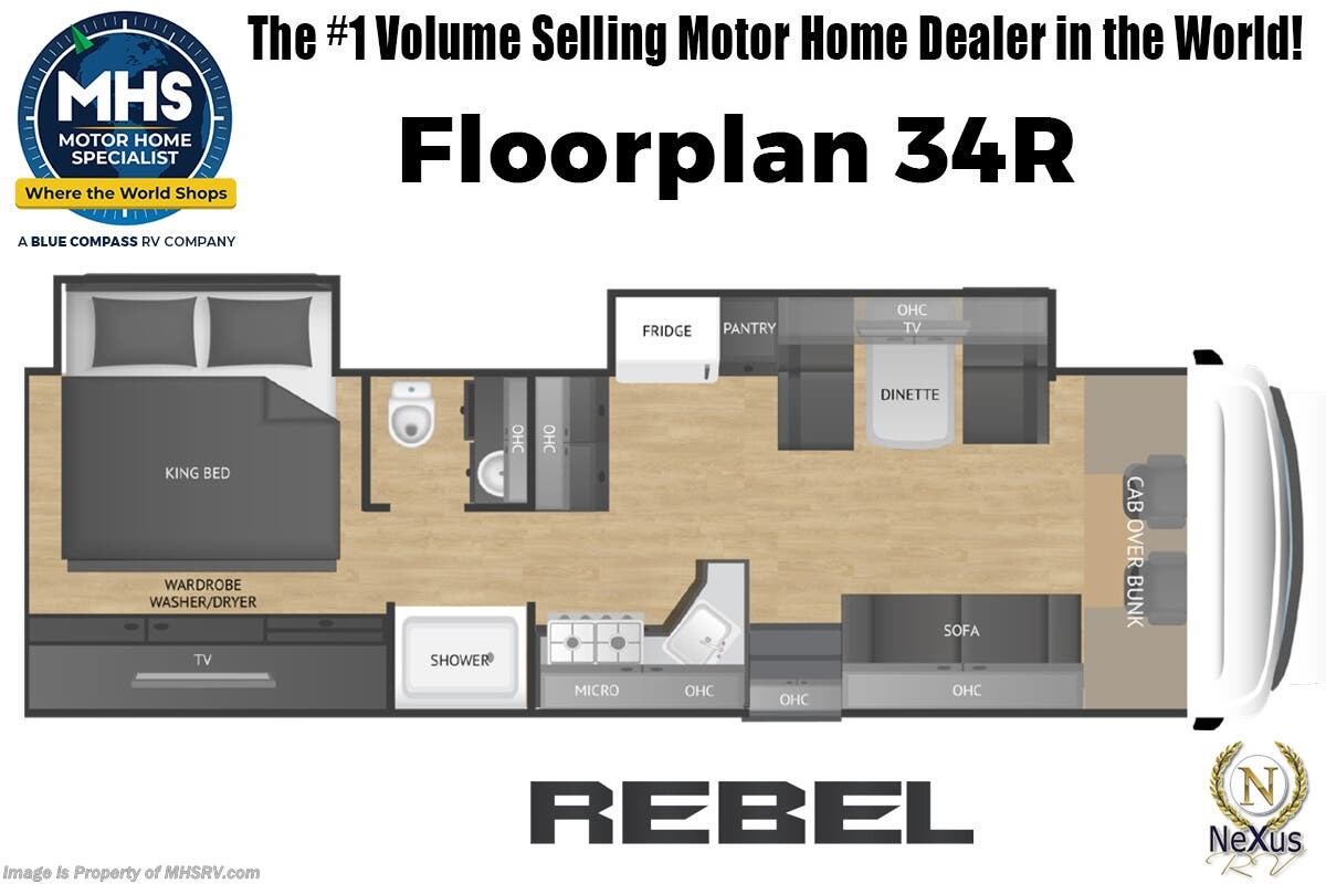 Floorplan of 2026 Nexus Rebel 34R