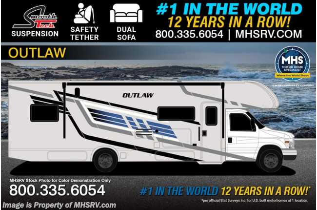 2026 Thor Motor Coach Outlaw Toy Hauler 29J Toy Hauler W/ SmoothTECH Suspension, Child Safety Net, Dual Sofa, Attic Fan &amp; More!