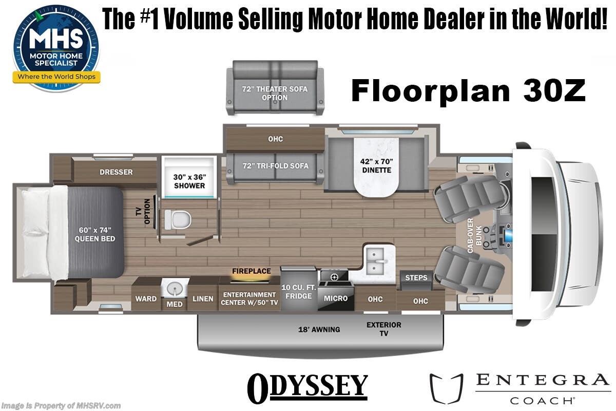 Floorplan of 2026 Entegra Coach Odyssey 30Z